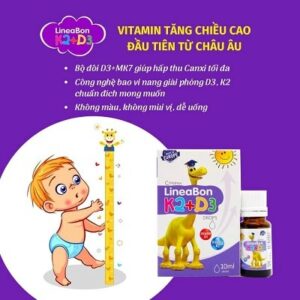 Lineabon Vitamin D3 + K2 Tăng Chiều Cao cho bé 2