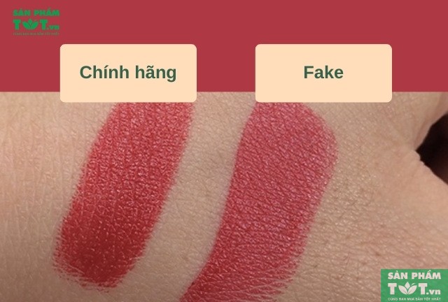 Chất son và mùi hương son 3CE của son chính hãng và fake